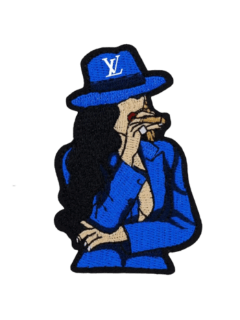 L lady smoking iron on