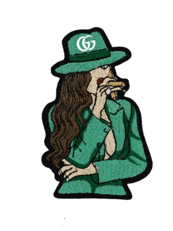 G lady smoking iron on