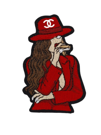 C lady smoking iron on