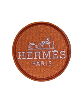 H Round iron on embroidery patches