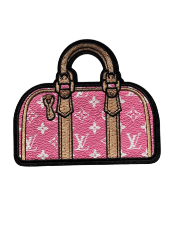 Large pink bag iron on leather patch