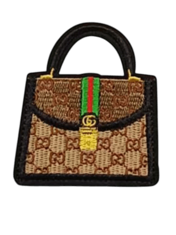 Brown bag iron on embroidery patches