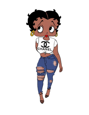 Betty C melanin girl iron heat transfers