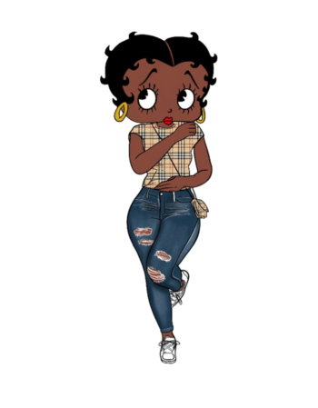 Betty B melanin girl iron heat transfers