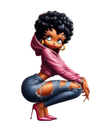 Betty fashion melanin  iron on heat transfers