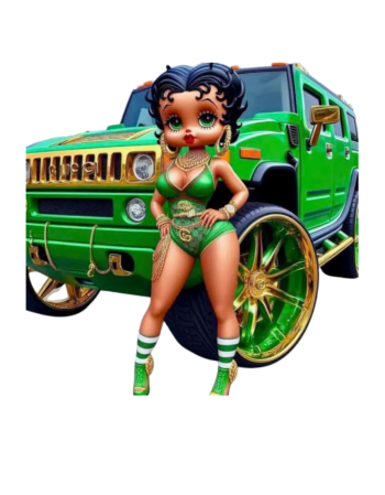 Betty fashion rider melanin  iron on heat transfers