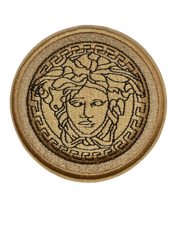 V Round iron on embroidery patches