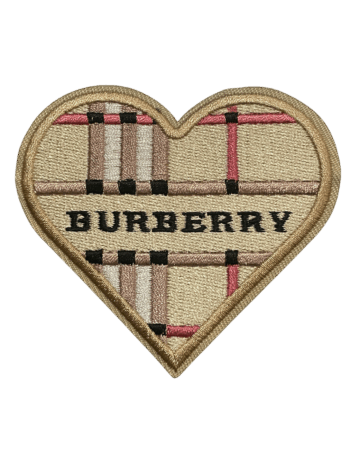 B heart Round iron on embroidery patches