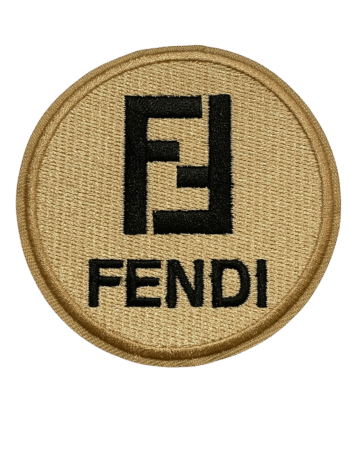 F Round iron on embroidery patches