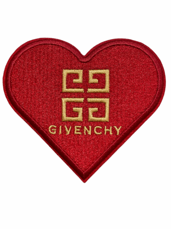 G heart Round iron on embroidery patches