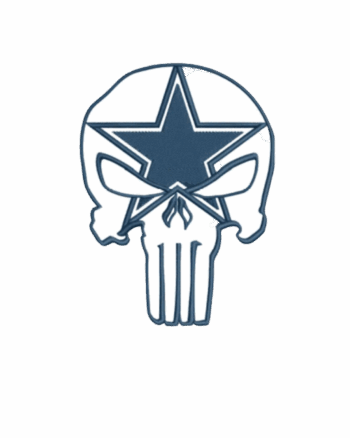 Dallas cowboy skull iron on embroidery patch