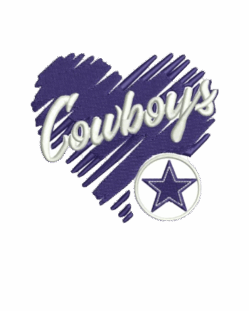 Cowboys heart embroidery patches 