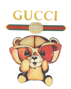 Big glasses bear design iron on heat transfers