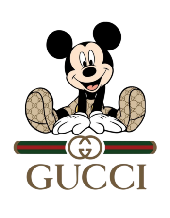 Gucci Mickey sitting iron on heat transfers