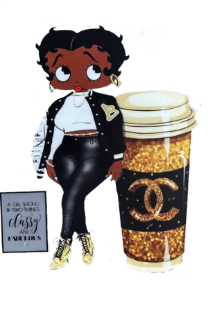 Betty classy melanin girl iron heat transfers