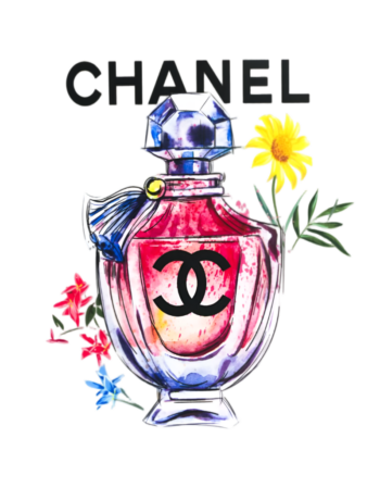 Perfume flower iron on heat transfers