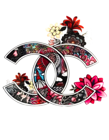 CC flower iron on heat transfers