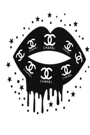 Black lip pattern Iron On heat transfer