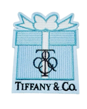 Tiff gift box iron on patches