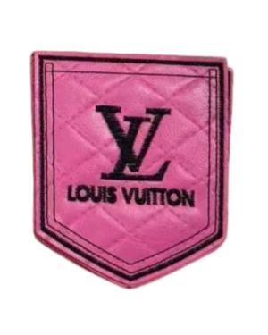 L Glossy leatherette iron on patches