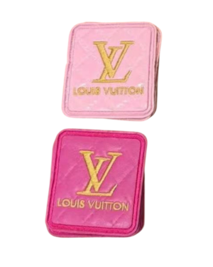 L square Glossy leatherette iron on patches