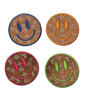 Smiley embroidery iron on patches